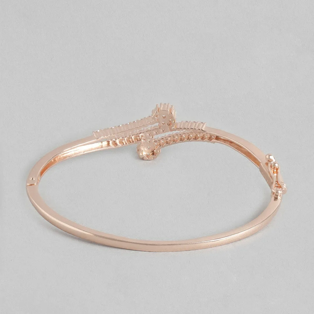 Rose Gold Elegance Cubic Zirconia 925 Sterling Silver Bracelet