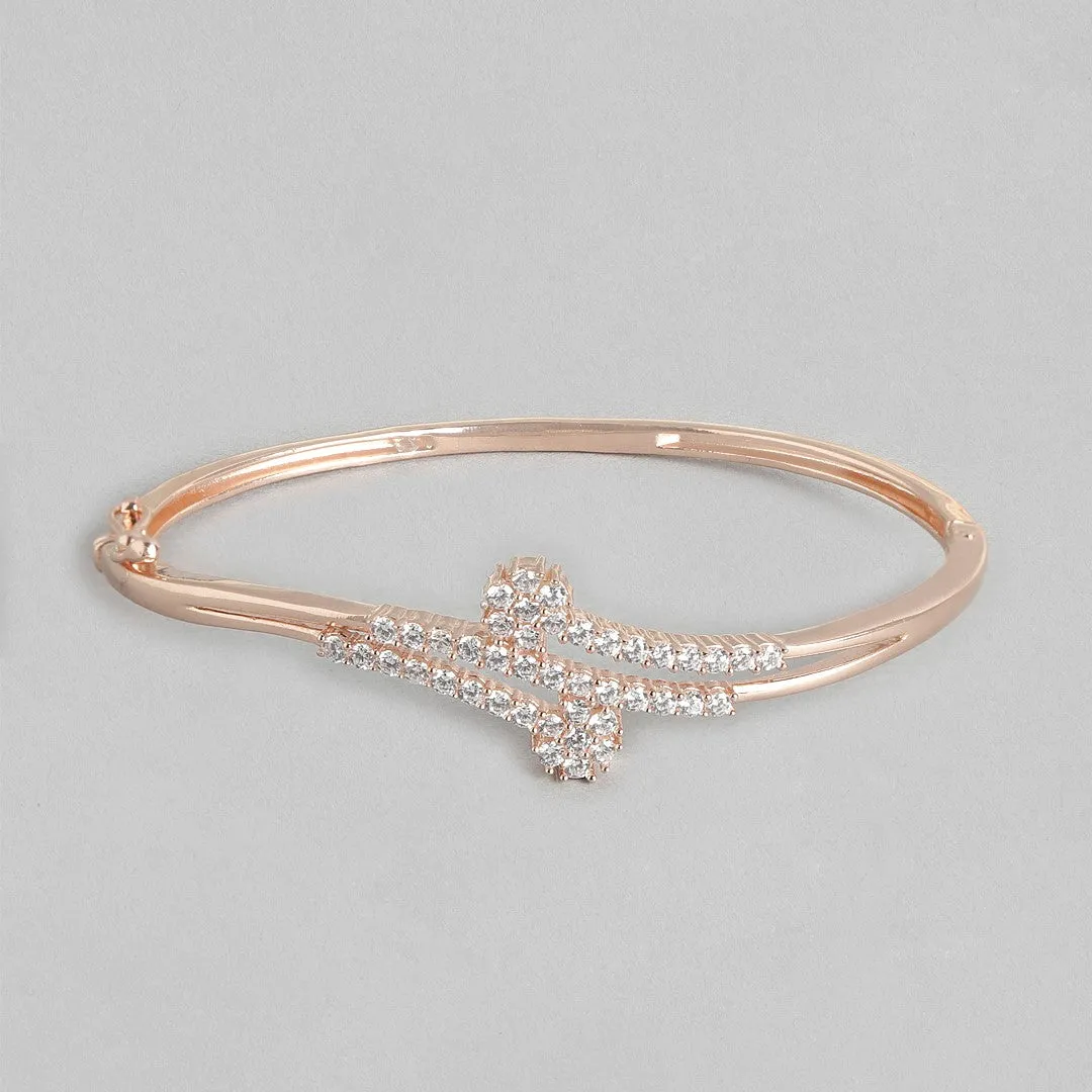 Rose Gold Elegance Cubic Zirconia 925 Sterling Silver Bracelet