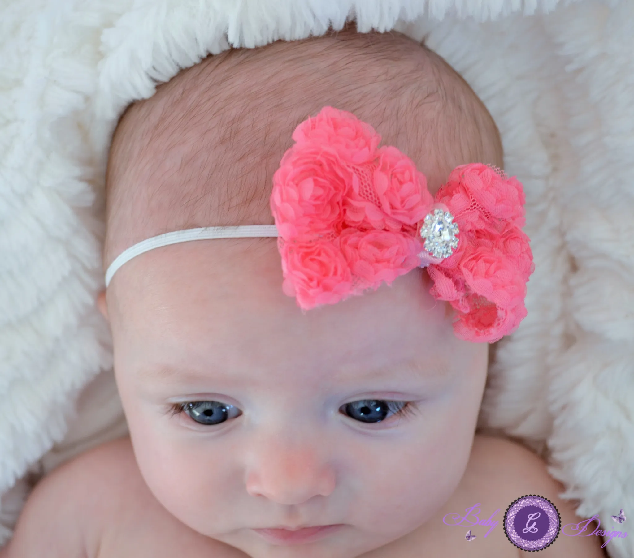 Rosette Baby Headband- pick your color!