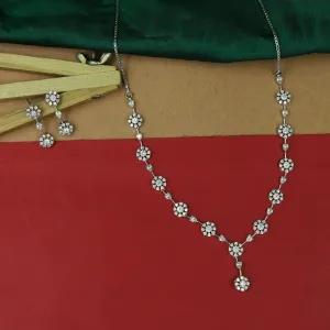 Round Neck Zircon/AD Necklace Set 16900-08