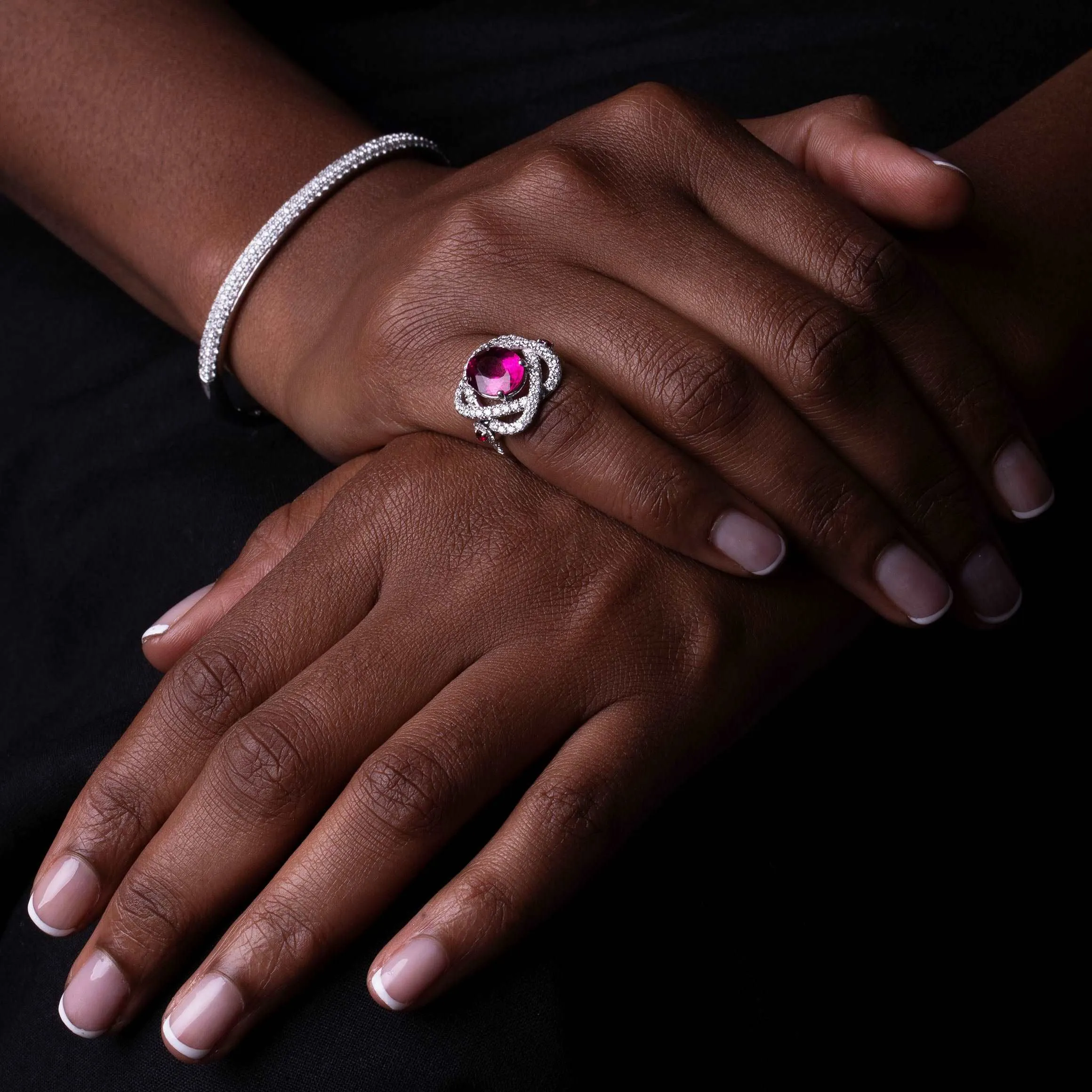 Rubellite & Diamond Cocktail Ring