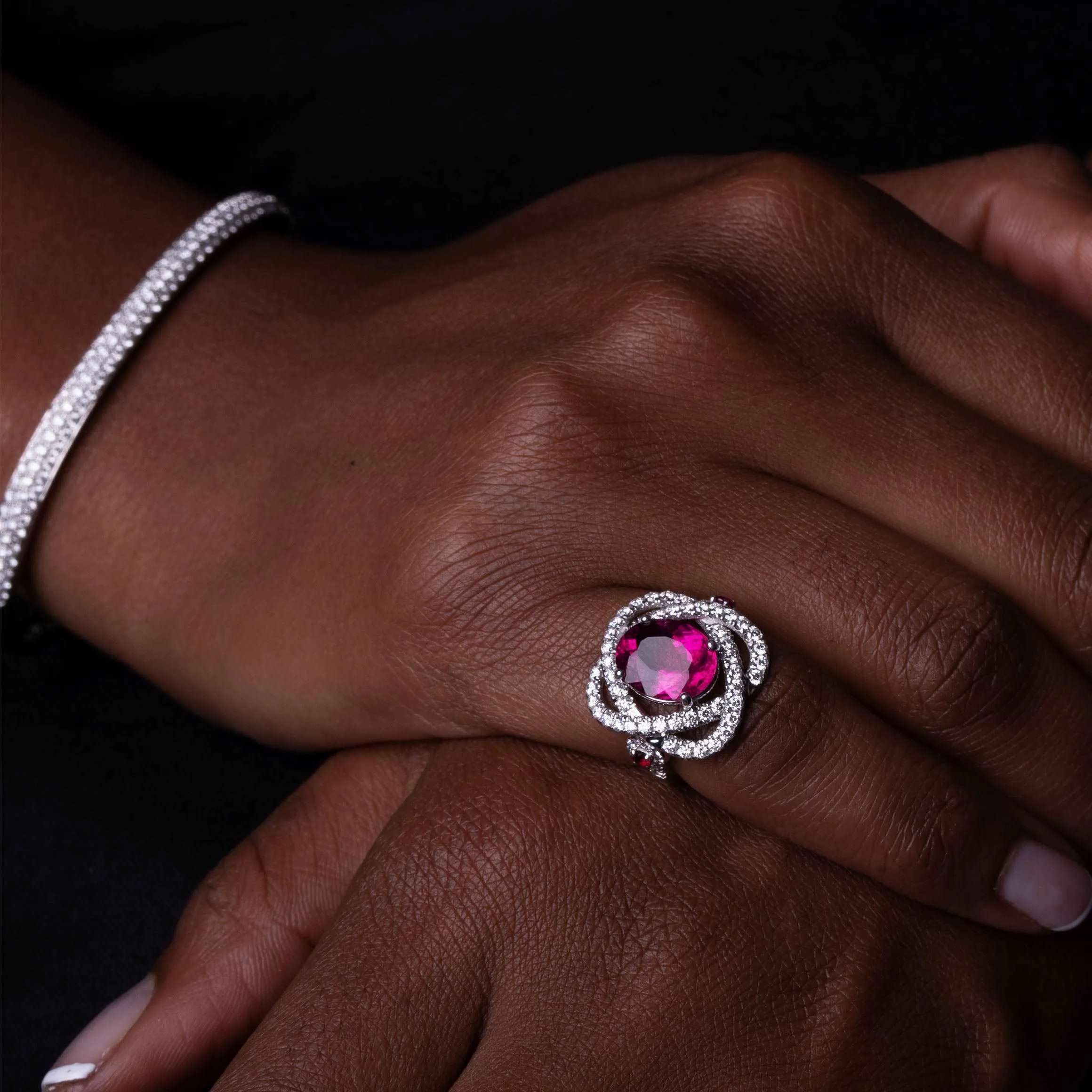 Rubellite & Diamond Cocktail Ring