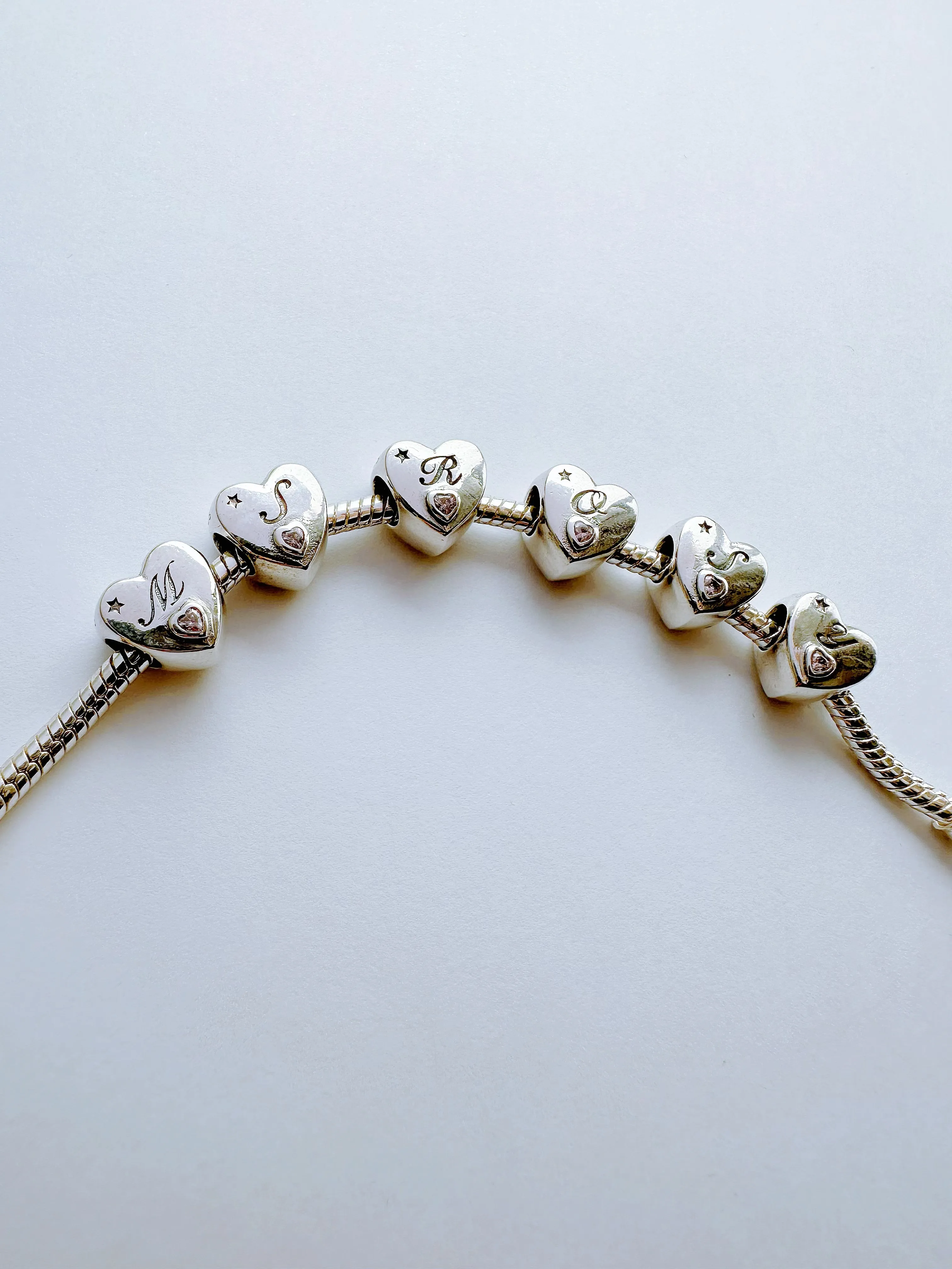 S925 Silver New Alphabet Initial Letter H Heart Charm For Bracelet and Necklace