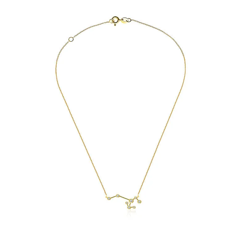 Sagittarius Zodiac Constellation Necklace 18k Gold & Diamond
