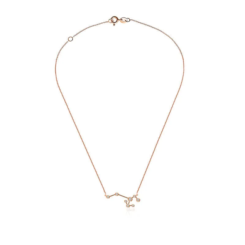 Sagittarius Zodiac Constellation Necklace 18k Gold & Diamond