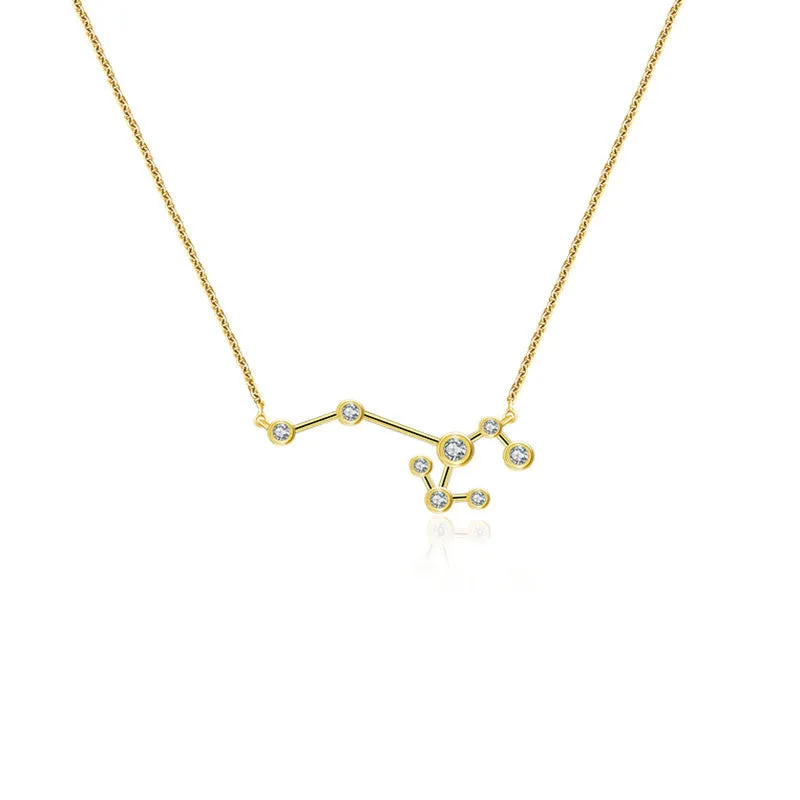 Sagittarius Zodiac Constellation Necklace 18k Gold & Diamond
