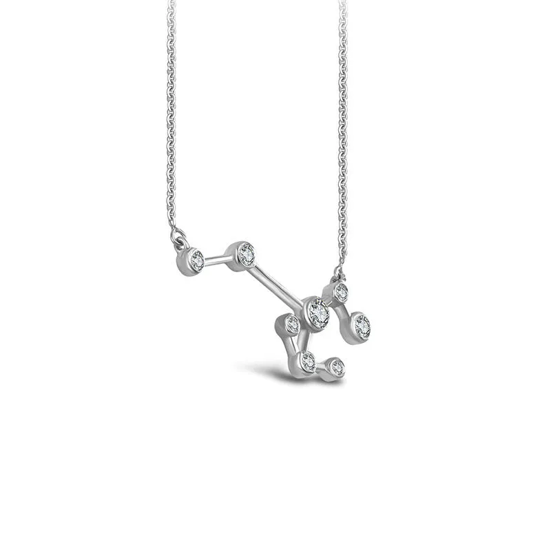 Sagittarius Zodiac Constellation Necklace 18k Gold & Diamond