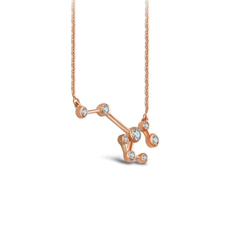 Sagittarius Zodiac Constellation Necklace 18k Gold & Diamond