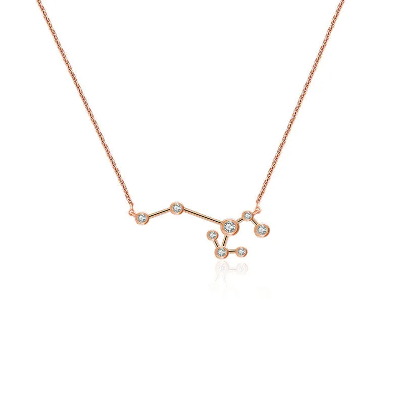 Sagittarius Zodiac Constellation Necklace 18k Gold & Diamond