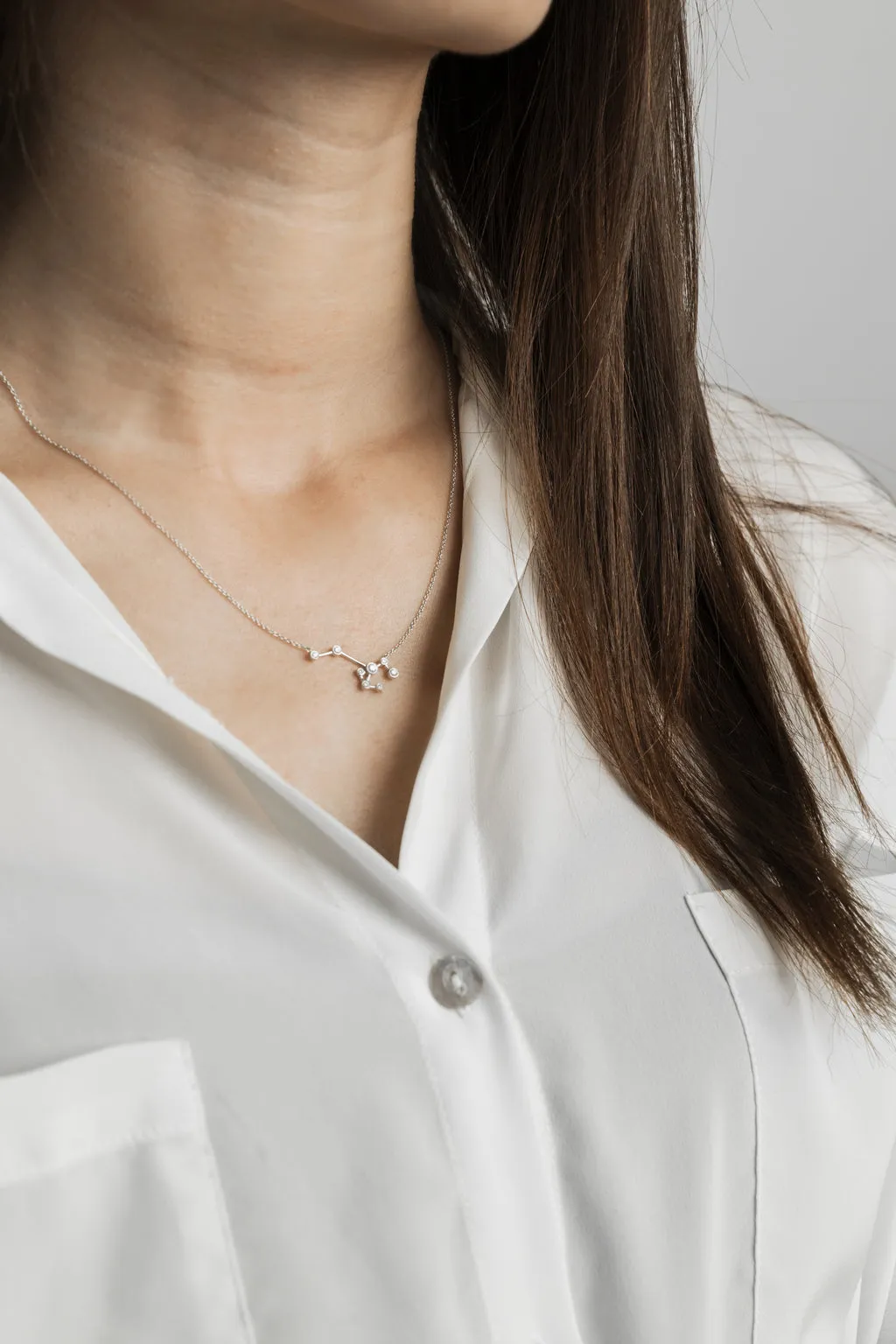 Sagittarius Zodiac Constellation Necklace 18k Gold & Diamond