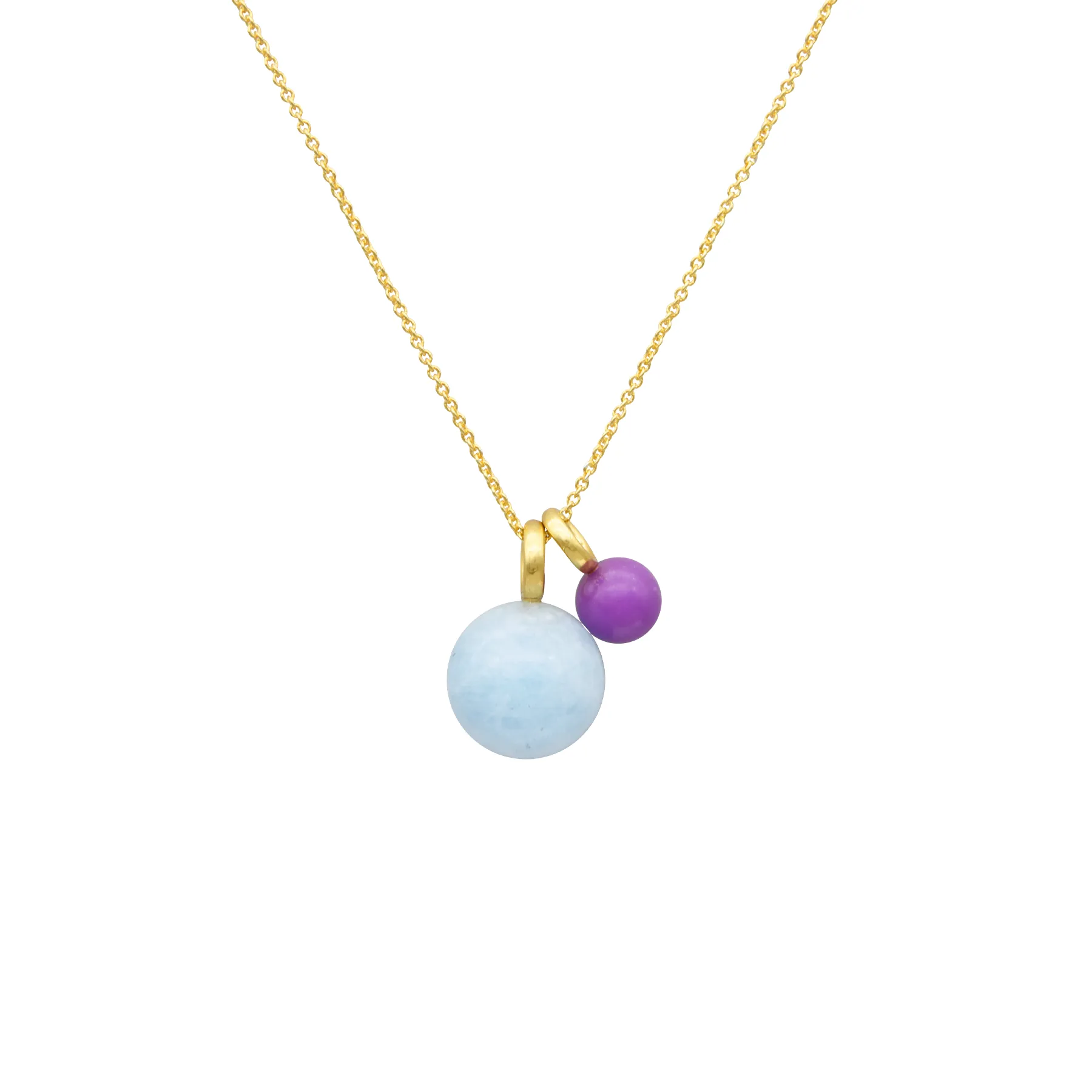 SEA PONNIES BUBBLES PENDANT 18K YELLOW GOLD, AQUAMARINE