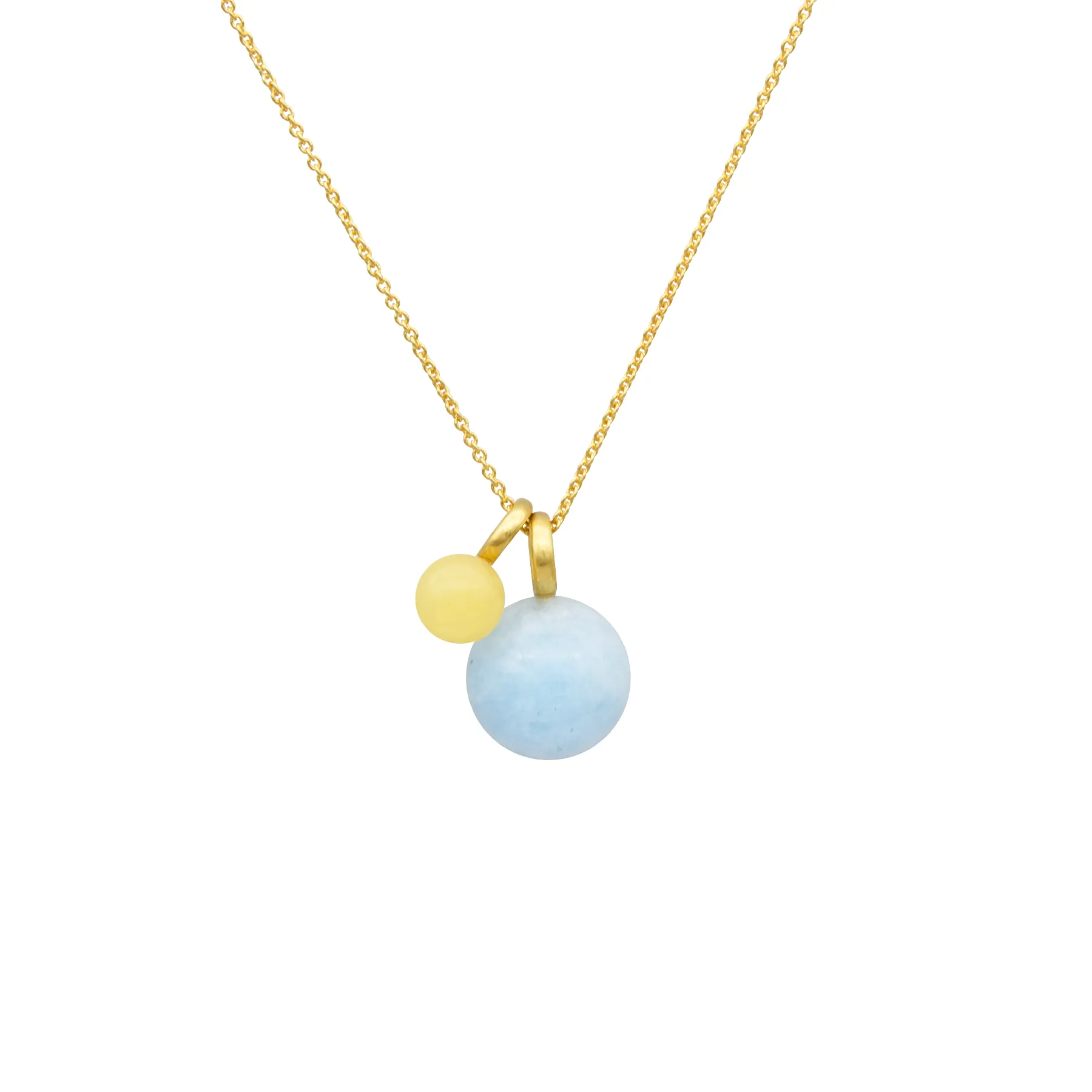 SEA PONNIES BUBBLES PENDANT 18K YELLOW GOLD, AQUAMARINE