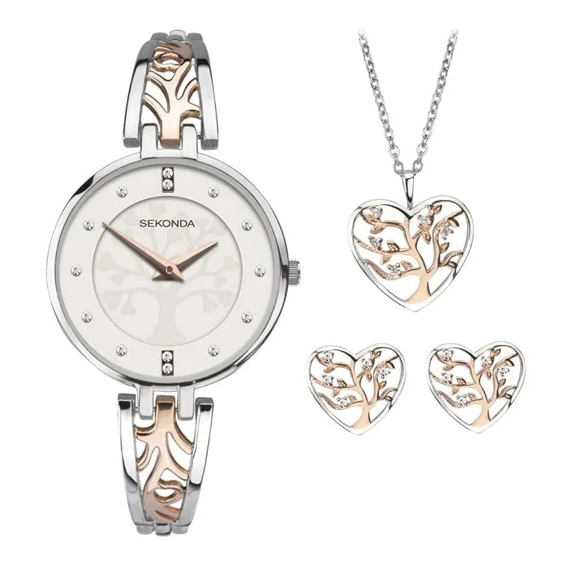 Sekonda Tree of Life Ladies Watch Gift Set 2749G