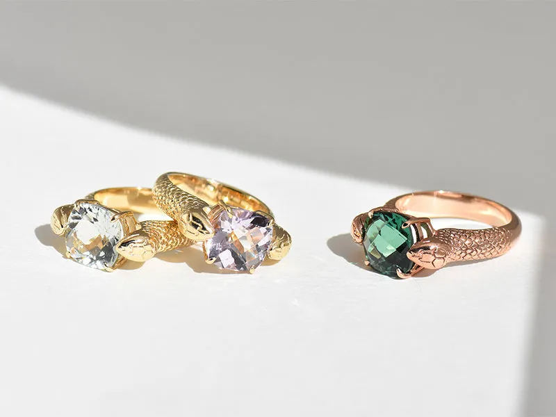 Serpent Cocktail Ring | 9k Gold (all stones)