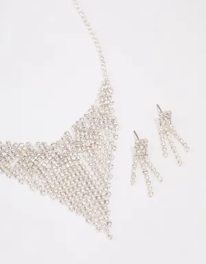 Silver Cupchain Fringe Jewellery Set