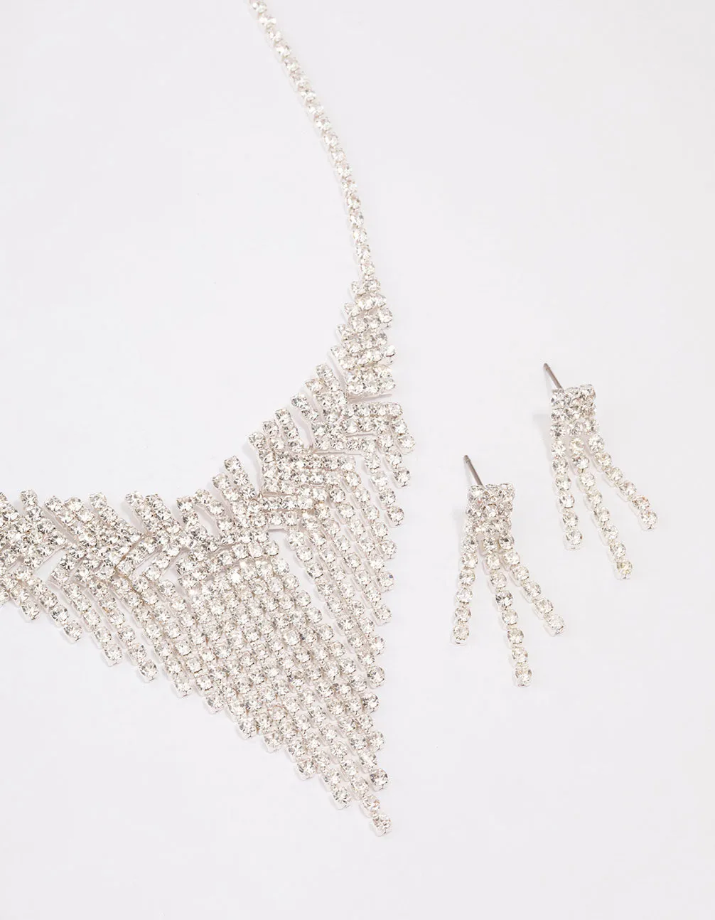 Silver Cupchain Fringe Jewellery Set