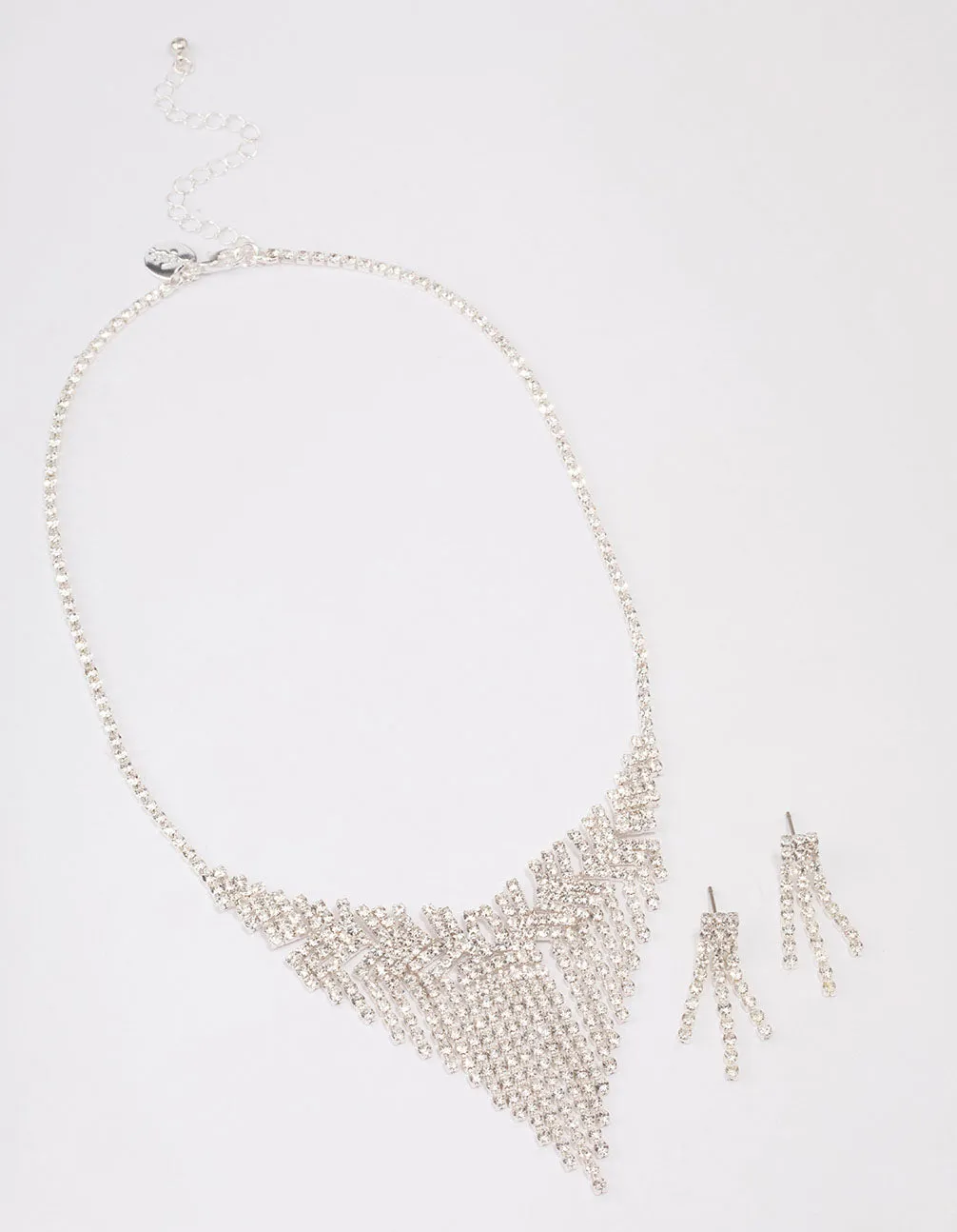 Silver Cupchain Fringe Jewellery Set