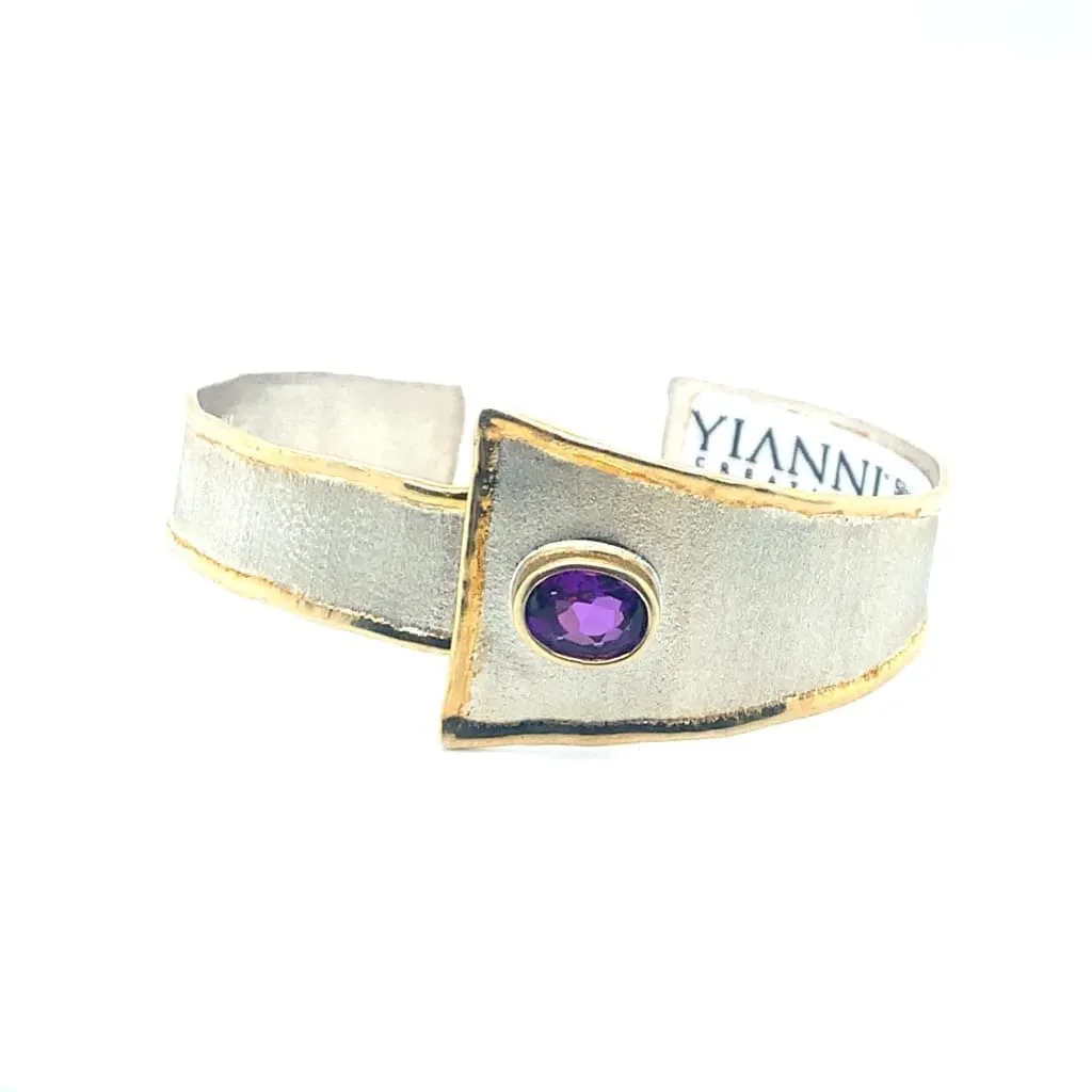 SILVER HANDMADE 1.30CT AMETHYST BRACELET IN AUSTIN, TX.
