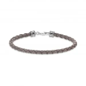 Silver Leather Grey Bracelet A2011-682-5