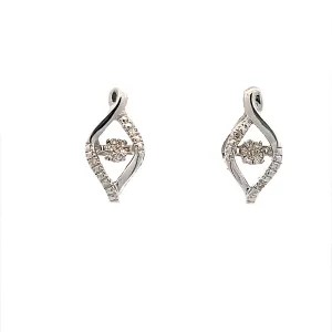Silver "Glittering" Diamond Earrings