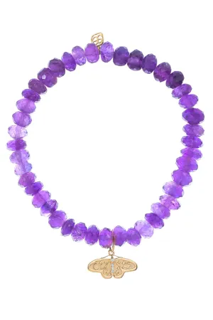 Small Celestial Moth Amethyst Charm Bracelet
