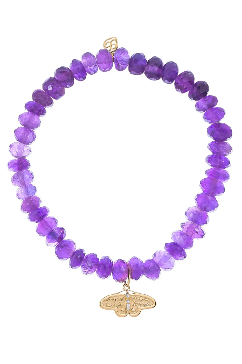 Small Celestial Moth Amethyst Charm Bracelet