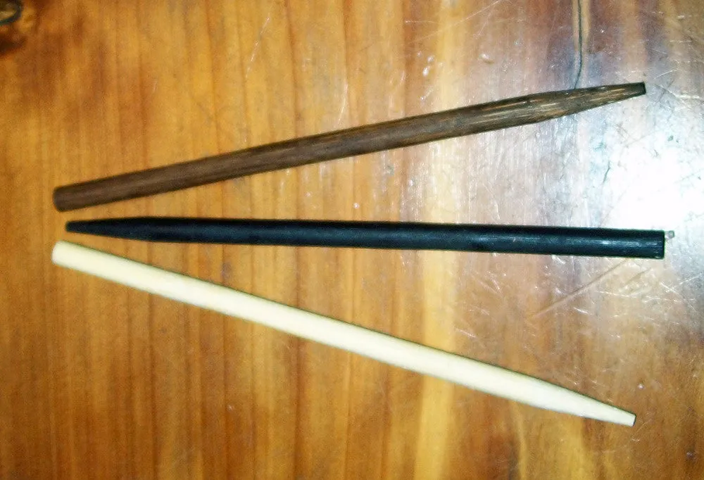 Small Leather Barrette Geometric Two Tone