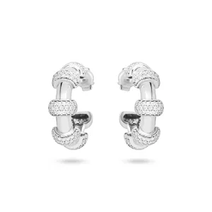 Sparkling Pave Segmented Link Hoops