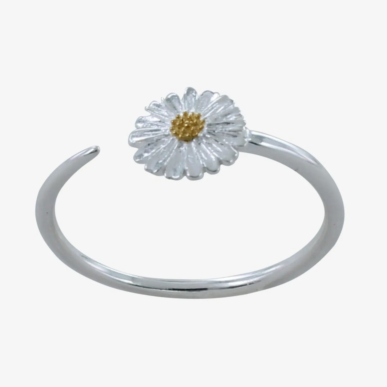 Sterling Silver Adjustable Daisy Ring