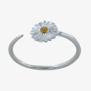 Sterling Silver Adjustable Daisy Ring