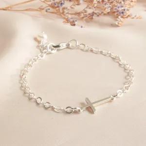 Sterling Silver Cross Bracelet