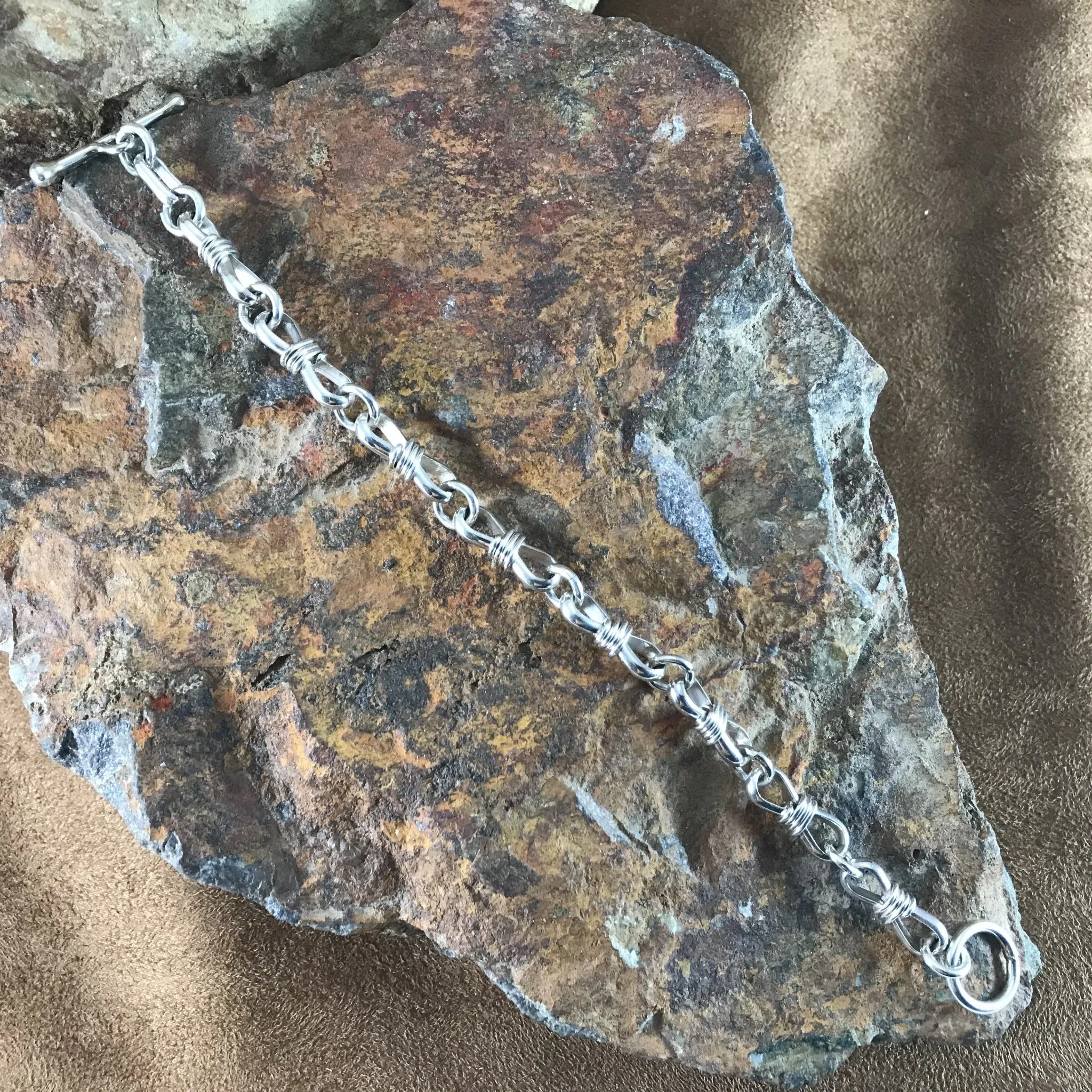 Sterling Silver Link Bracelet Coils by Francis Tabaha