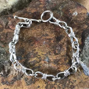 Sterling Silver Link Bracelet Coils by Francis Tabaha