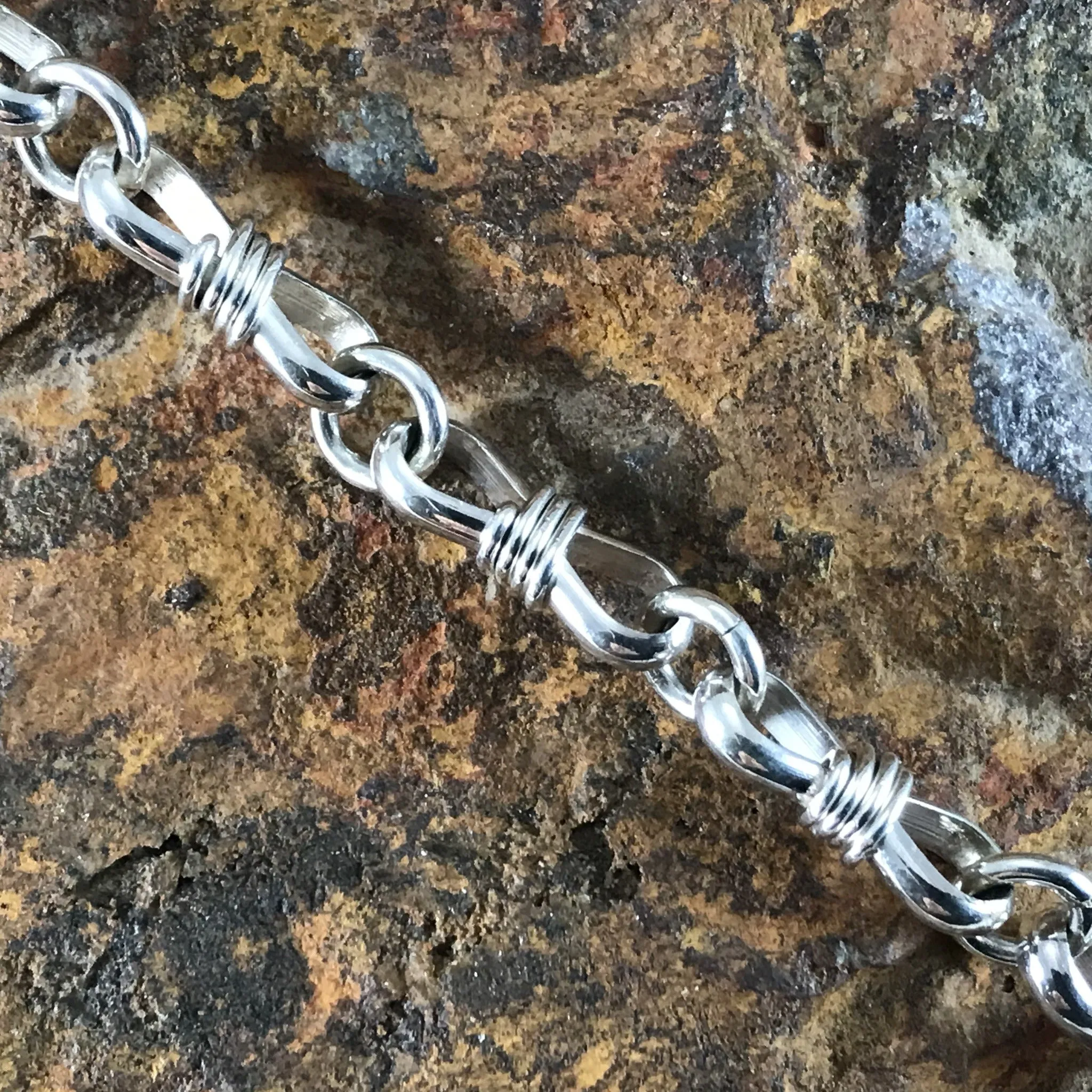 Sterling Silver Link Bracelet Coils by Francis Tabaha