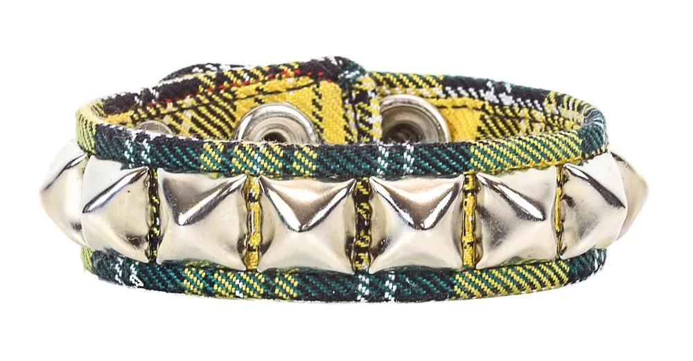 Studded Bracelet One Row Plaid Bracelet