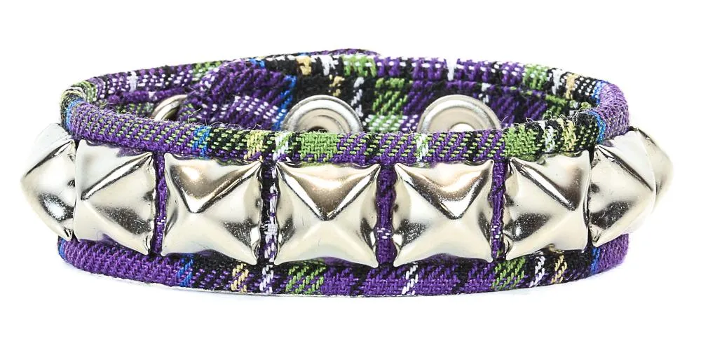 Studded Bracelet One Row Plaid Bracelet