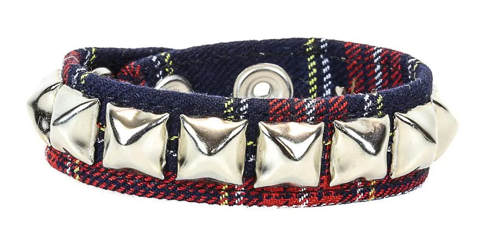 Studded Bracelet One Row Plaid Bracelet