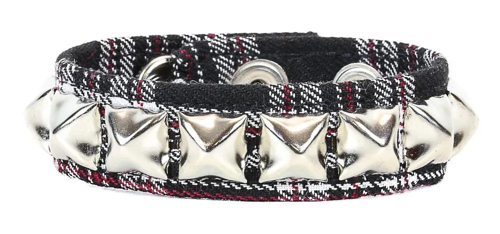 Studded Bracelet One Row Plaid Bracelet