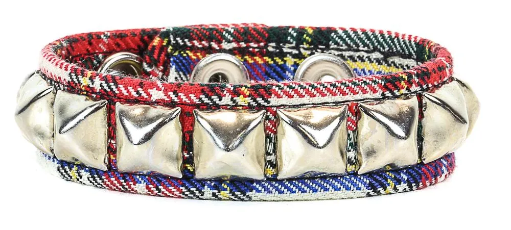 Studded Bracelet One Row Plaid Bracelet