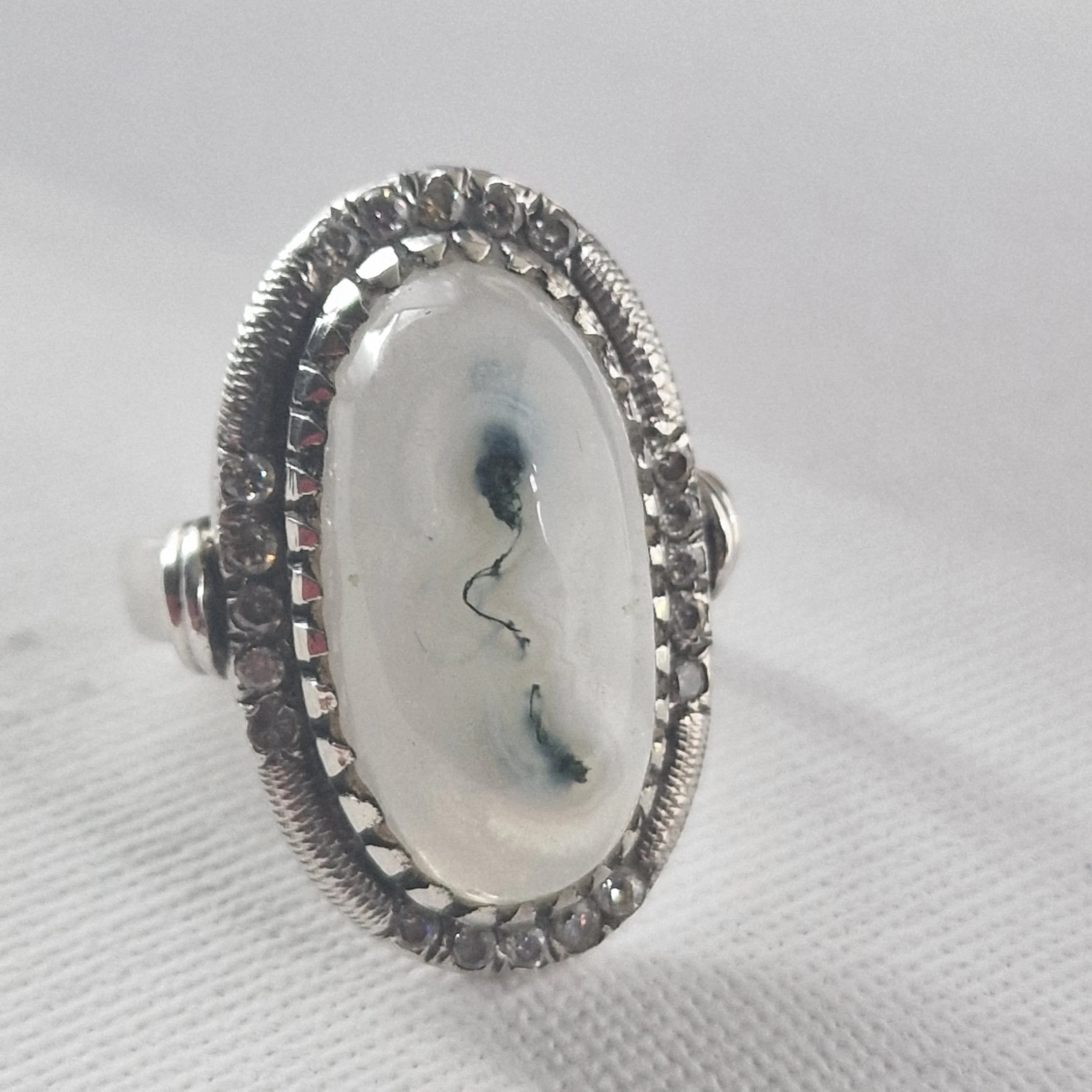 Stunning Moss Agate Handcrafted Silver Sterling 925 Ring