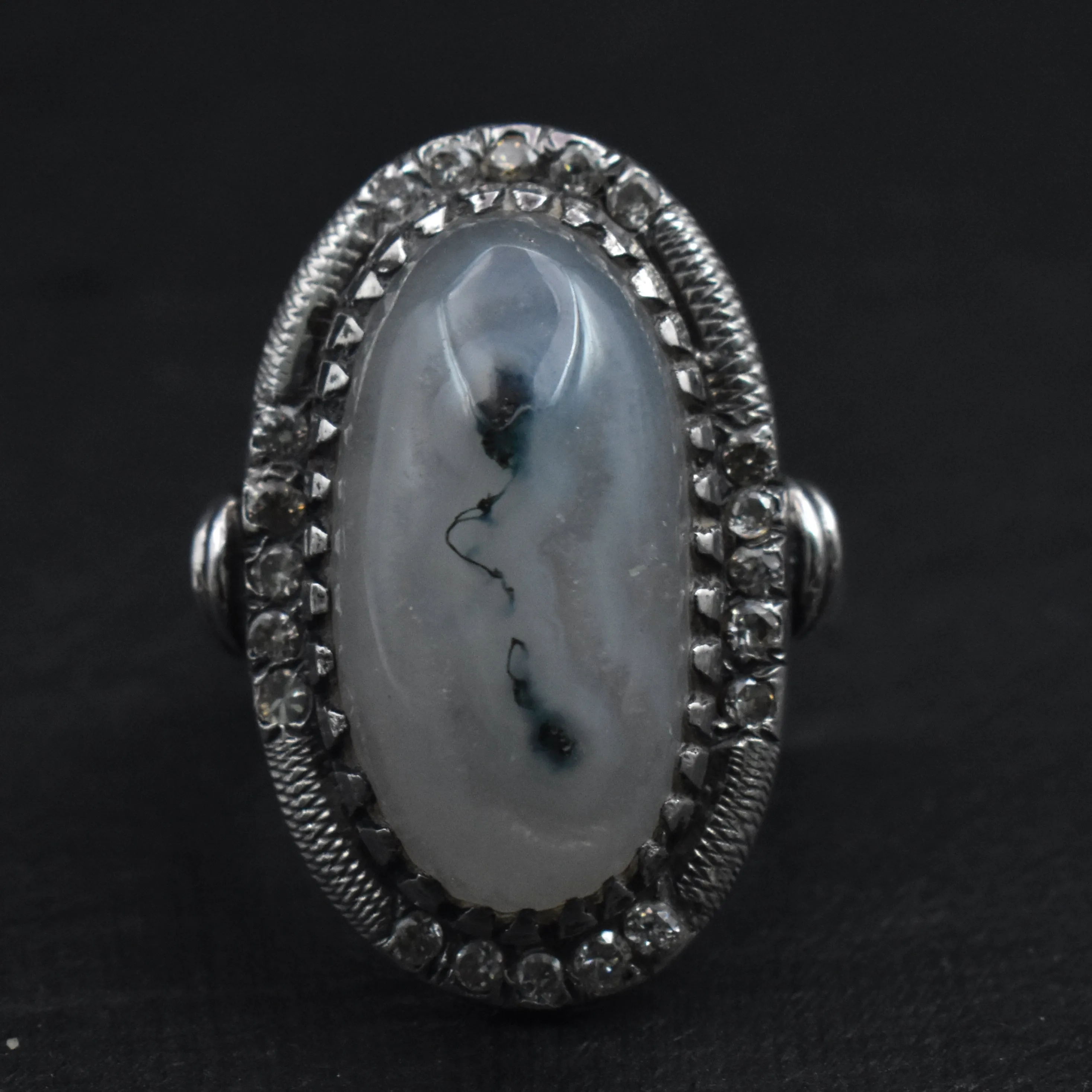 Stunning Moss Agate Handcrafted Silver Sterling 925 Ring