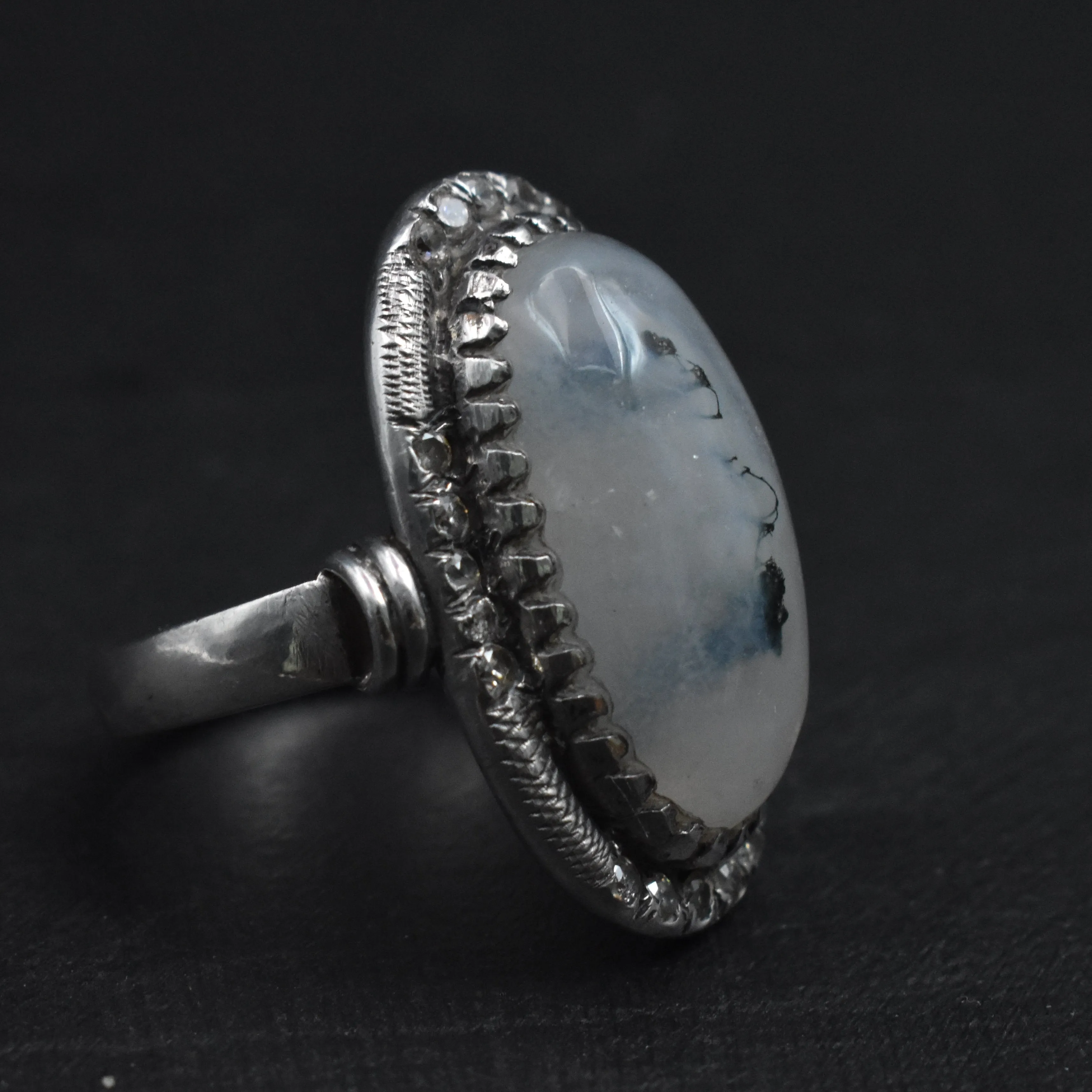 Stunning Moss Agate Handcrafted Silver Sterling 925 Ring
