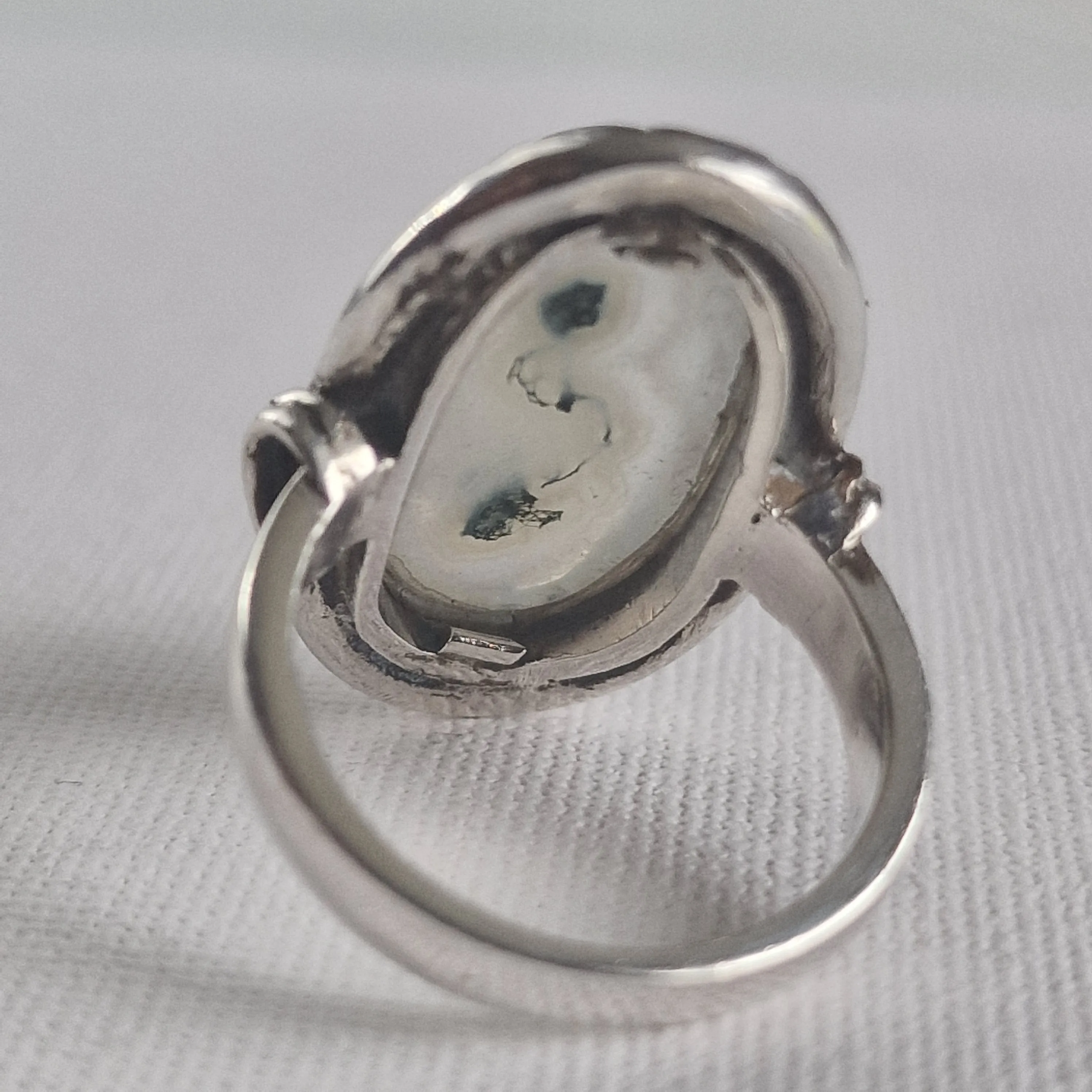 Stunning Moss Agate Handcrafted Silver Sterling 925 Ring