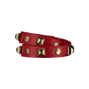 Tanya Red Leather Bracelet