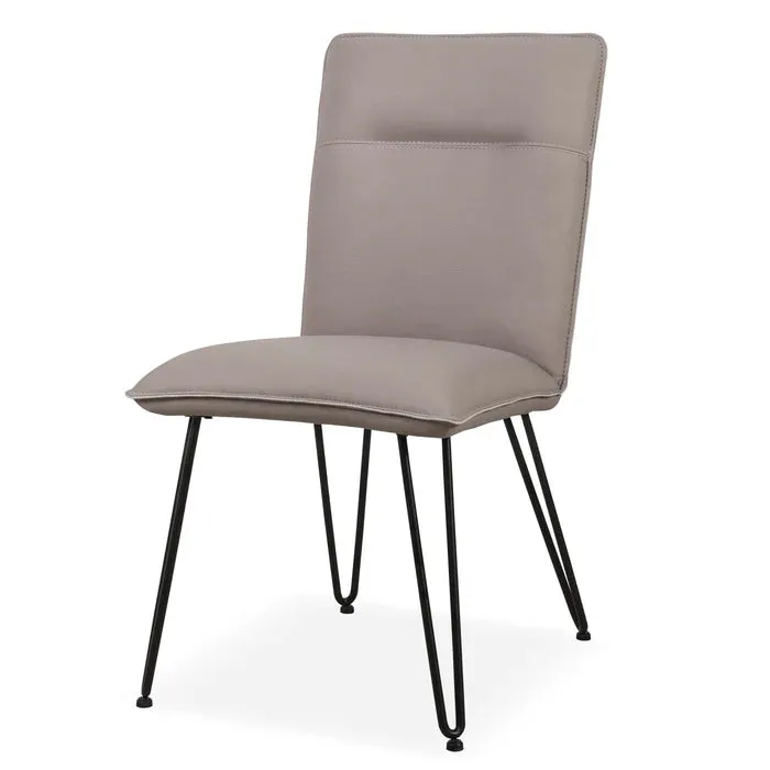 Taupe Vegan Leather Dining Arm Chair