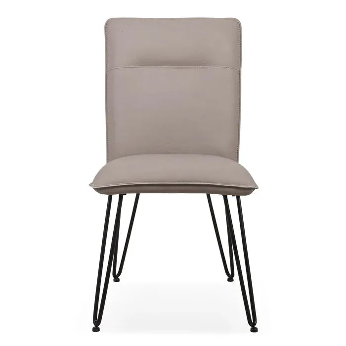 Taupe Vegan Leather Dining Arm Chair