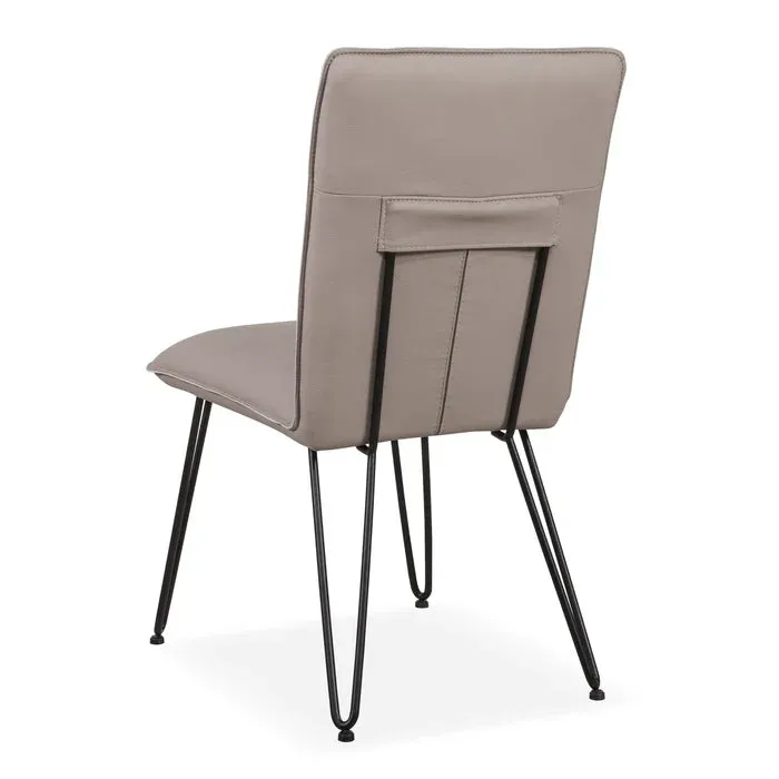Taupe Vegan Leather Dining Arm Chair