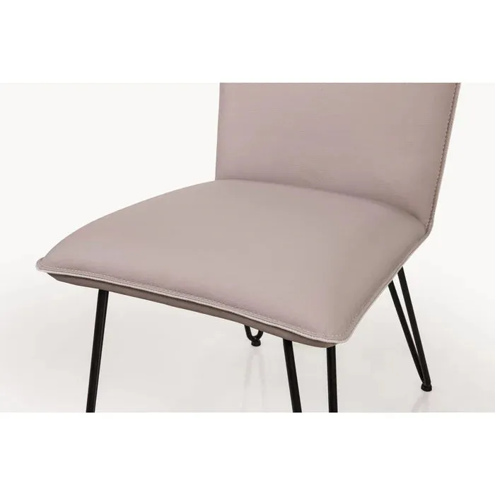 Taupe Vegan Leather Dining Arm Chair