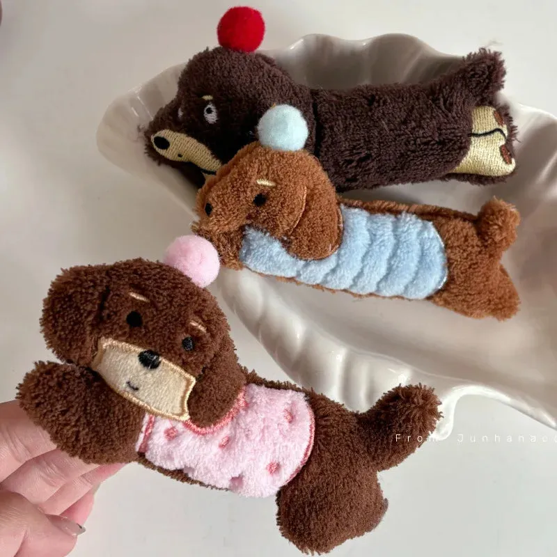 TAVIMART  -  Korean cute dog hairpin female side bangs duck bill clip versatile headgear clip hairpin hair accessories plush