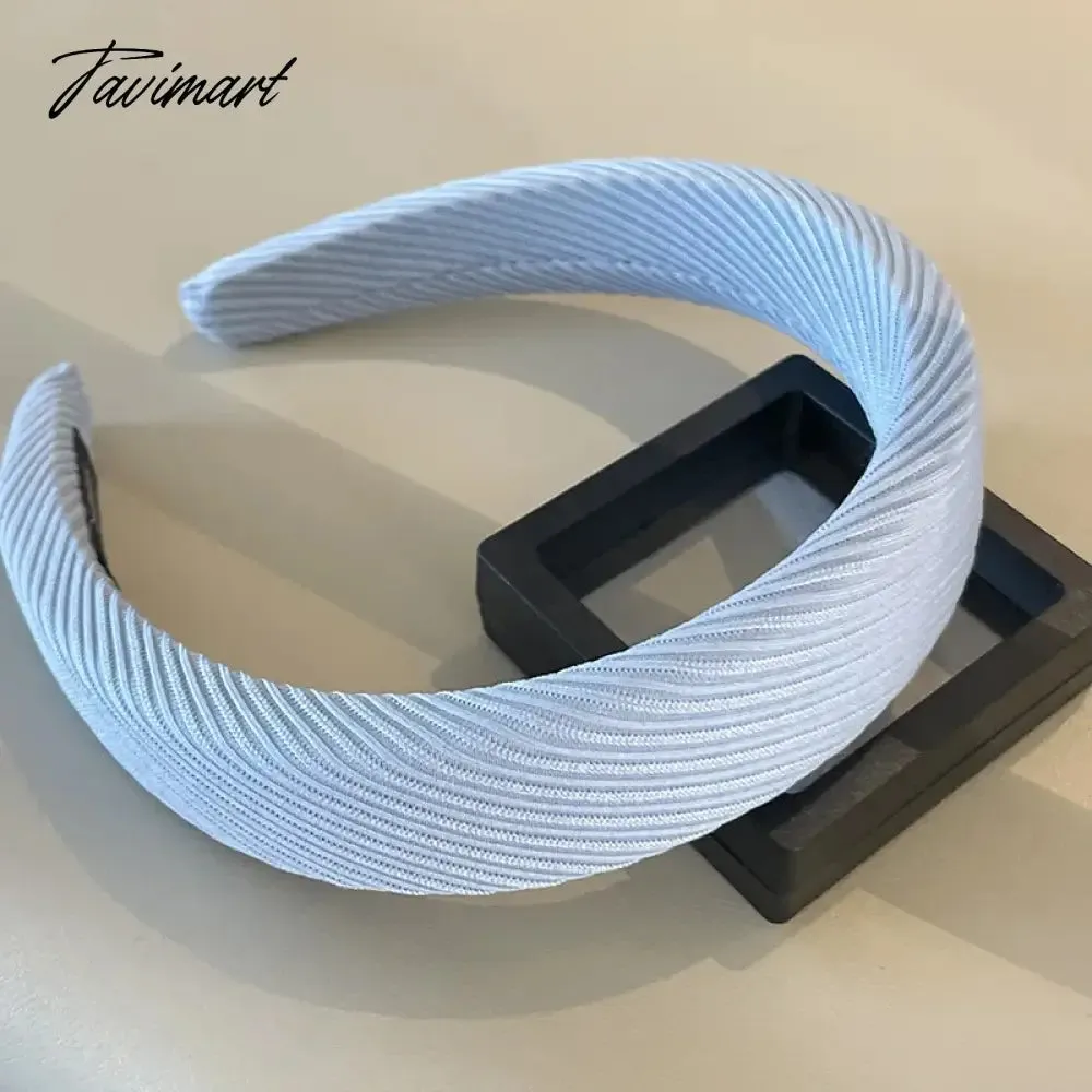 TAVIMART -  Princess Sparking Zirconium Bow Hairhoop Women's Blue Hairpin Internet Hot New Face Wash Hair Band Outing Headdress